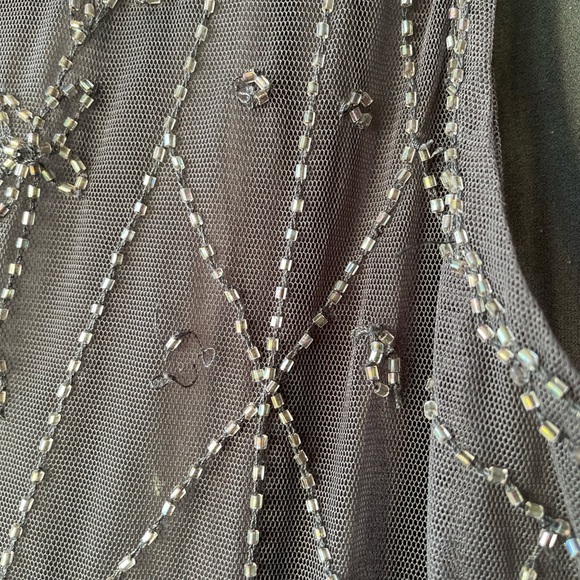 Free People Embellished Grey Sheer Slip Dress (L) - Picture 6 of 9